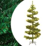 vidaXL Brad Craciun pre-iluminat ondulat cu suport, verde, 180 cm, PVC GartenMobel Dekor (344651)