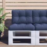 vidaXL Set perna de paleti, bleumarin, 60x40x12 cm, material textil GartenMobel Dekor (378081)