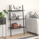 vidaXL Raft sprijinit, cu 3 niveluri, negru, 64x34x116 cm GartenMobel Dekor (336372) Biblioteca