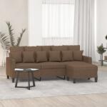vidaXL Canapea cu 3 locuri cu taburet, maro, 180 cm, material textil GartenMobel Dekor (3201092) Canapea