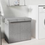 vidaXL Cos de rufe pliabil, gri, 64, 5x34, 5x59 cm, imitatie de panza GartenMobel Dekor (351041)