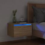 vidaXL Noptiera montata pe perete cu lumini LED, stejar sonoma GartenMobel Dekor (836830)