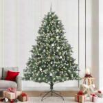vidaXL Brad de Craciun artificial Verde 240 cm PVC si Plastic si Otel GartenMobel Dekor (3395256)