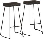 vidaXL Scaune de bar 2 buc Negru 45x40x78 cm lemn masiv de mango GartenMobel Dekor (4013527)