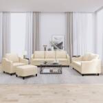 vidaXL Set de canapele cu perne, 4 piese, crem, textil GartenMobel Dekor (3201780) Canapea