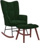 vidaXL Scaun balansoar cu taburet, verde închis, catifea GartenMobel Dekor (328152) Balansoar