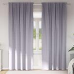vidaXL Perdele Opaque cu Inel 2 pcs Gri Metalic 245 x 140 cm Poliester GartenMobel Dekor (4107471)