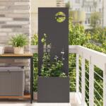 vidaXL Ghiveci de Gradina cu Panou Decorativ Negru 50 x 140 cm GartenMobel Dekor (876469)