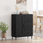 vidaXL Bufet Stejar Negru 69, 5 x 34 x 90 cm Lemn Ingineresc si Fier GartenMobel Dekor (881638) Comoda