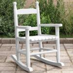 vidaXL Scaun balansoar pentru copii, alb, lemn masiv de plop GartenMobel Dekor (4008881) Balansoar