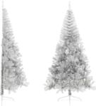 vidaXL Jumatate brad de Craciun cu suport, argintiu, 240 cm, PET GartenMobel Dekor (344699)