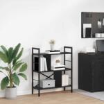 vidaXL Raft pentru carti Stejar Negru 75 x 30 x 91 cm Lemn compozit GartenMobel Dekor (883970) Biblioteca