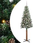 vidaXL Brad de Craciun subtire Verde 180 cm PVC si lemn de PIN masiv GartenMobel Dekor (3394901)