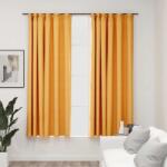 vidaXL Draperii opace aspect in, carlige, 2 buc. , galben, 140 x 175 cm GartenMobel Dekor (321196)
