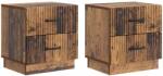 vidaXL Set 2 noptiere cu 4 sertare, finisaj lemn vechi, 43 x 34, 5 x 44, 5 cm (895232)
