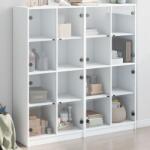 vidaXL Biblioteca cu usi, alb, 136x37x142 cm, lemn prelucrat GartenMobel Dekor (3206517) Comoda