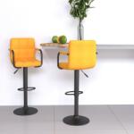 vidaXL Scaune de bar, 2 buc. , galben mustar, material textil GartenMobel Dekor (334642)
