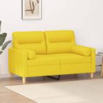 vidaXL Canapea cu 2 locuri cu pernute, galben deschis, 120 cm, textil GartenMobel Dekor (3200818) Canapea