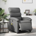 vidaXL Fotoliu de masaj electric rabatabil, gri, piele ecologica GartenMobel Dekor (3204036)