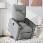 vidaXL Fotoliu electric masaj rabatabil cu ridicare, gri închis textil GartenMobel Dekor (3324073)