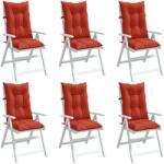 vidaXL Perne scaun spatar înalt, 6 buc. melanj rosu 120x50x7 cm textil GartenMobel Dekor (4002366)