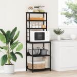 vidaXL Raft de bucatarie Stejar Negru 60 x 40 x 168 cm Lemn compozit GartenMobel Dekor (883880) Biblioteca