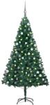 vidaXL Brad Craciun pre-iluminat cu set globuri, verde, 150 cm, PVC GartenMobel Dekor (3077707)