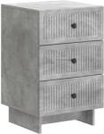vidaXL Noptiera gri beton cu 3 sertare, lemn prelucrat, 43 x 41 x 66, 5 cm (893868)