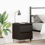vidaXL Dulap de noapte stejar negru, 2 sertare, 40 x 35 x 50 cm, lemn compozit (863486)