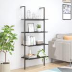 vidaXL Raft sprijinit, cu 4 niveluri, negru, 64x35x152, 5 cm GartenMobel Dekor (336384) Biblioteca