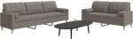 vidaXL Set de canapele cu perne, 2 piese, gri taupe, textil GartenMobel Dekor (3278342) Canapea