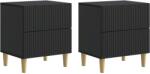 vidaXL Set 2 noptiere negre cu 2 sertare, 43 x 34, 5 x 48 cm, lemn prelucrat (894528)