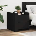 vidaXL Noptiera, negru, 45x50x50 cm, lemn prelucrat GartenMobel Dekor (848284)