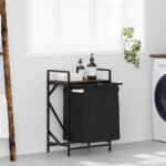 vidaXL Cos de rufe 1 compartiment cu raft stejar fumuriu GartenMobel Dekor (859072)