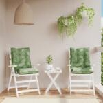 vidaXL Perne de scaun spatar jos, 2 buc. , model frunze, textil oxford GartenMobel Dekor (377728)