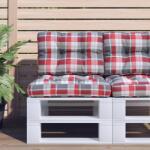 vidaXL Perne pentru paleti 2 buc. rosu tesatura cu model în carouri GartenMobel Dekor (360658)