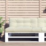 vidaXL Perna de paleti, crem, 120x40x12 cm, material textil GartenMobel Dekor (360625)