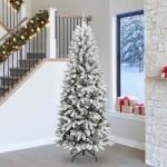 vidaXL Brad de Craciun artificial cu 300 LED cu suport Alb 240 cm GartenMobel Dekor (3396072)