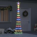 vidaXL Brad de Craciun LED Multicolour 138.5 x 138.5 x 399 cm Metal GartenMobel Dekor (42018778)