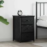 vidaXL Noptiera cu 3 sertare, negru, lemn masiv, 40 x 36 x 60 cm (871261)