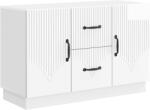 vidaXL Bufet Alb foarte lucios 89 x 34, 5 x 57 cm Lemn prelucrat GartenMobel Dekor (895349) Comoda