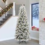 vidaXL Brad de Craciun artificial cu 300 LED cu suport Alb 240 cm GartenMobel Dekor (3396071)