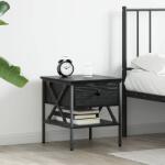 vidaXL Cabinet de Noptiera cu sertar Stejar negru 40 x 42 x 45 cm GartenMobel Dekor (871226)
