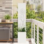 vidaXL Ghiveci de Gradina cu Panou Decorativ Alb 32 x 140 cm GartenMobel Dekor (876386)
