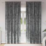 vidaXL Cortine din catifea cu perdele 2 pcs Gri 245 x 140 cm Catifea GartenMobel Dekor (4107691)