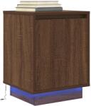 vidaXL Noptiera cu lumini LED Stejar maro 38x34x50 cm GartenMobel Dekor (861277)