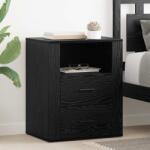 vidaXL Noptiera stejar negru din lemn compozit, 2 sertare, 50x36x60 cm (881080)