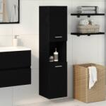 vidaXL Dulap de Baie Stejar Negru 30 x 30 x 130 cm Lemn compozit GartenMobel Dekor (862532)