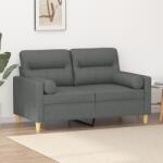 vidaXL Canapea cu 2 locuri cu pernute, gri închis, 120 cm, textil GartenMobel Dekor (3200814) Canapea