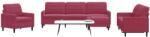 vidaXL Set canapele cu perne, 4 piese, rosu vin, catifea GartenMobel Dekor (3278445) Canapea